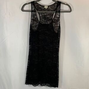 Wilfred Aritzia Black Floral Lace Tank Top